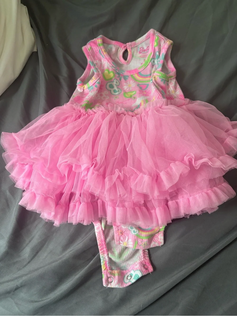 Barbie Pink Tulle Tutu Baby Dress Size-18 months